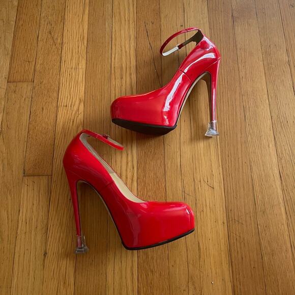 Brian Atwood Red Patent Leather Six Inch Pumps - Picture 2 of 12